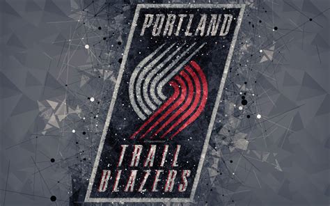 Download Wallpapers Portland Trail Blazers 4k Creative Geometric Logo