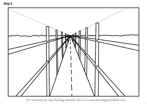 How To Draw One Point Perspective Bridge One Point Perspective Step