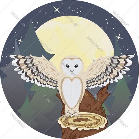Barn Owl On A Tree Stump4 Vector Ai Eps Uidownload