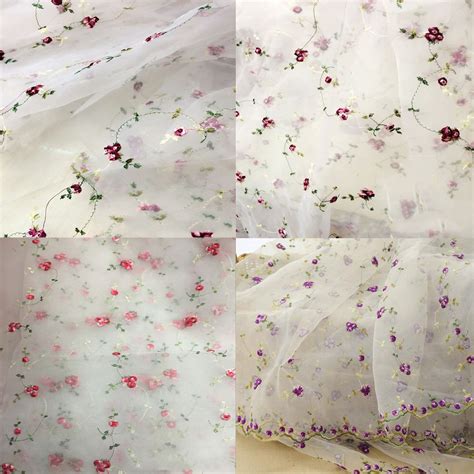 Designer 100x130cm Wide Lace Embroidery Flowers Organza Fabric