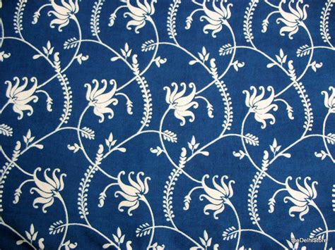 Indian Block Print Cotton Fabric Vegetable Dye Fabric Lotus Print