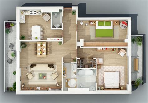 Planos De Departamentos De Dos Dormitorios Selección De 50 Diseños Que