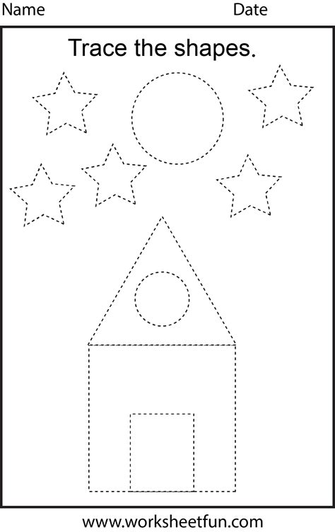 Picture Tracing - 2 Worksheets | Free preschool worksheets, Shape tracing worksheets, Preschool ...