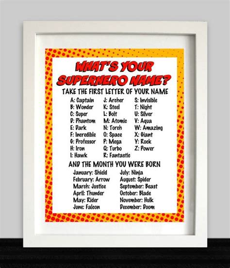 Superhero Party Sign Whats Your Superhero Name Etsy