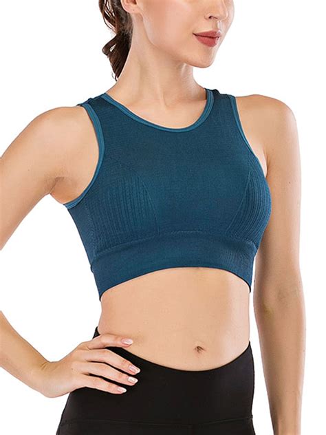 Dodoing Dodoing Womens Yoga Bra High Impact Seamless Sports Bra Crop