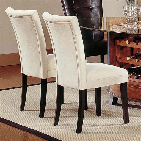 Steve Silver Portifino Parsons Dining Chairs Beige Microfiber Set