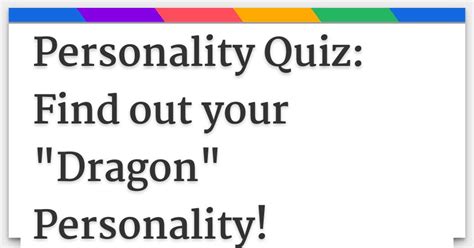 Personality Quiz Find Out Your Dragon Personality
