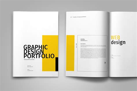 Graphic Design Portfolio Template On Yellow Images Creative Store