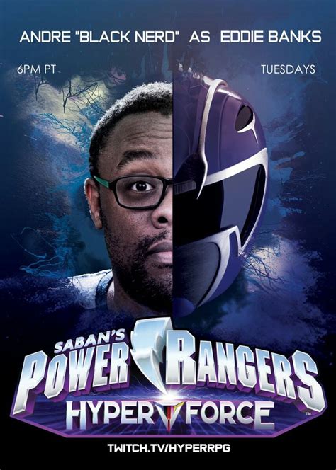 the poster for power rangers hyper force starring nick black nerd as edie banks