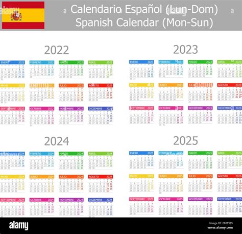 Ilustracion De Calendario Espanol 2021 2022 2023 2024 2025 2026 2020 Images