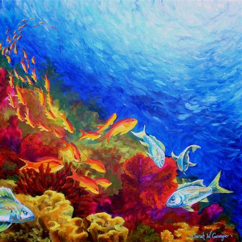 Pacific Reef 1 Painting By Sarah Grangier