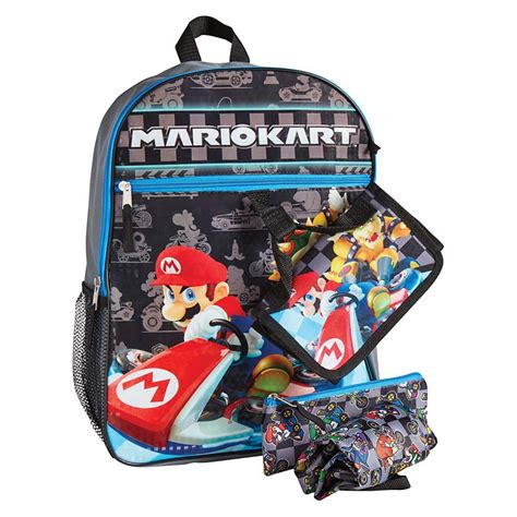 Nintendo 5 Piece Mario Kart Backpack Shop School And Office Supplies At