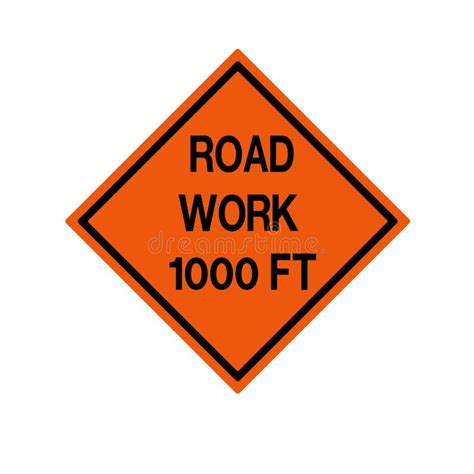 Road Work 1000 Ft Sign Stock Vector Illustration Of Alert 176125220