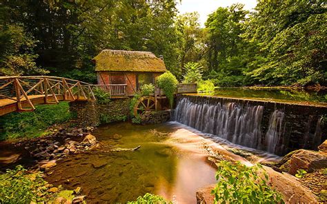 Misc Watermill Calmness Serenity Water Summer Trees Nature Forest A