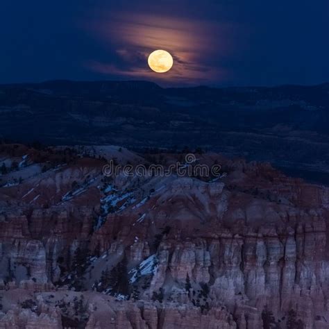Rising Full Moon In The Desert Stock Photo Image Of National Rise
