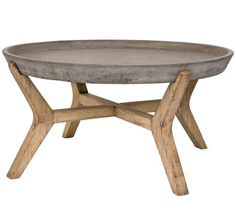 Concrete outdoor pedestal round side table & coffee table set. Wynn Indoor/Outdoor Modern Concrete Coffee Table by ...