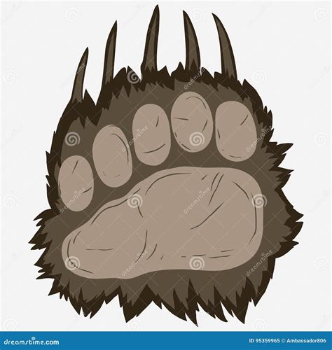 Bear Footprint Grizzly Paw Print Vector Stock Vector Illustration