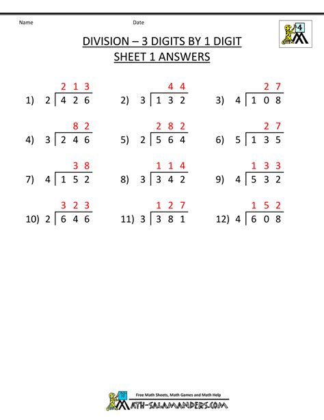 Fourth Grade Math Worksheets Free Printable K5 Learning Long Division Worksheets For Grades 4