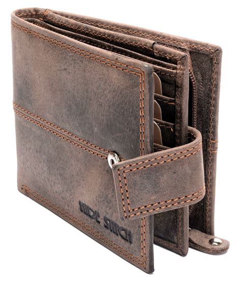 Hide Stitch Leather Brown Casual Regular Wallet: Buy Online at Low