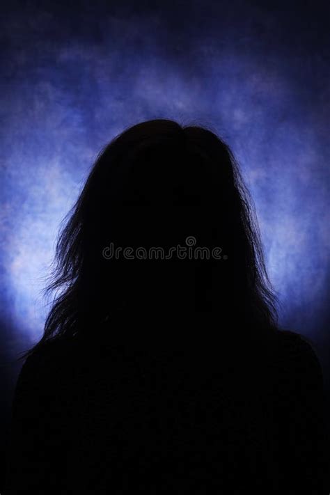 Head Silhouette On Blue Stock Image Image Of Black 100176149