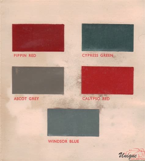 Hillman Paint Chart Color Reference