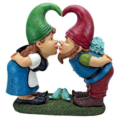 Kiss And Tell Lover Gnomes Statue Gnome Statues Funny Garden Gnomes
