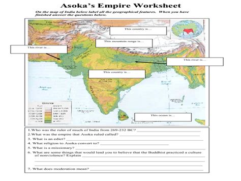 Ancient India Map Worksheet Printable Sheet Education