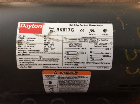 This is my first post on this site so excuse me if i don't have proper posting etiquette. Dayton electric motor, model #5k960-a. I need schematic of wiring with numbering for external ...