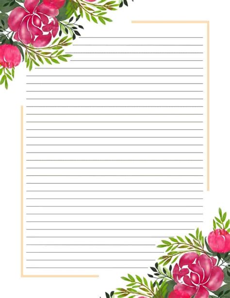 Printable Letter Paper Lots Of Free Printable Floral Stationery