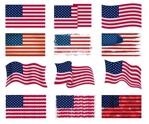 Bandeira Dos Eua Vector Símbolo Nacional Americano Dos Estados Unidos Com Ilustração De Listras