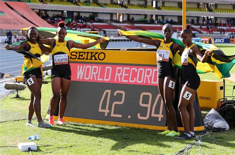 clayton twin leads jamaica to 4x1 world record