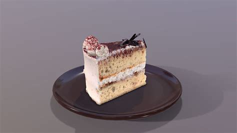 3d Model A Slice Of Tiramisu Cake Vr Ar Low Poly Cgtrader