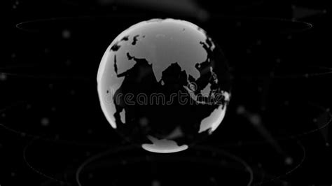 Abstract Rotating Digital World Hud Globe From Particles Loop 4k