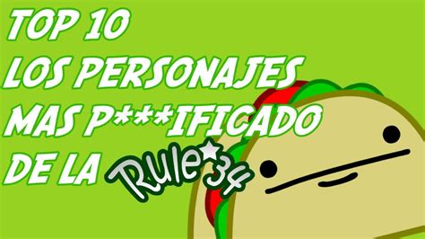 Top 10 Los Personajes Mas Pificado De La Rule 34 Youtube