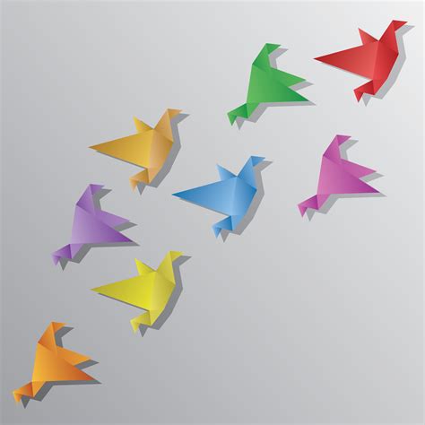 Lots Of Origami Birds Are Flying Together 1132890 Vector Art At Vecteezy