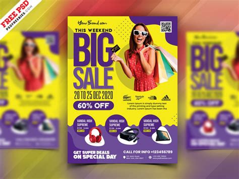 Colorful Big Sale Flyer Psd Template In 2021 Sale Flyer Retail