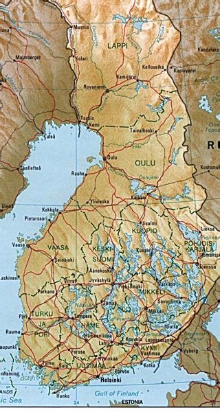 Finland Maps Including Outline And Topographical Maps