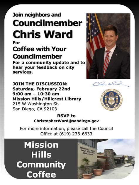 Coffee With Your Councilmember Chris Ward February 22 2020 Mission
