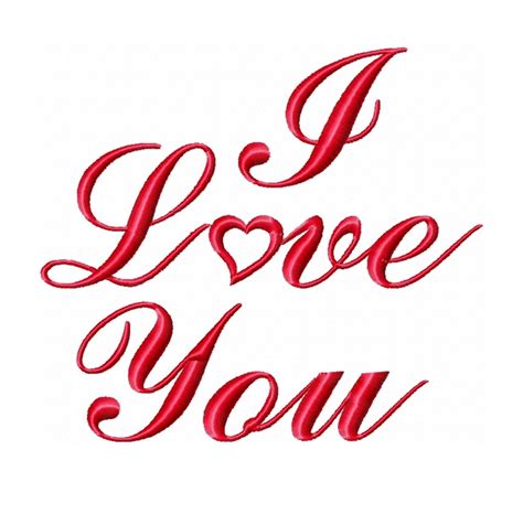 I Love You Embroidery Design 3 Sizes And 11 Formats Instant Etsy
