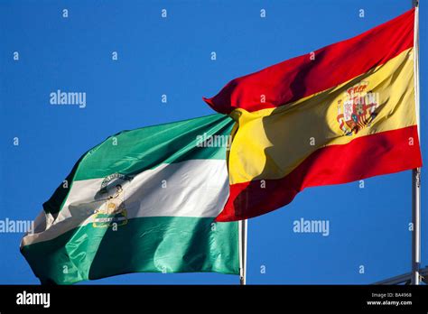 The Flags Of Spain Right And The Autonomous Community Of Andalusia