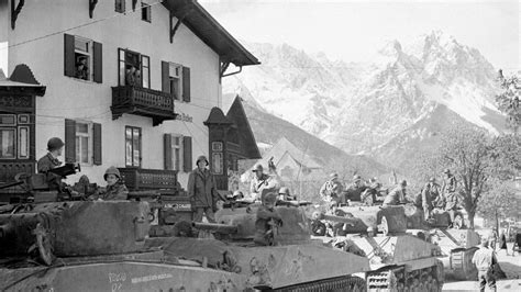 Shermans Of The 10th Armored Division Entering Garmisch Partenkirchen