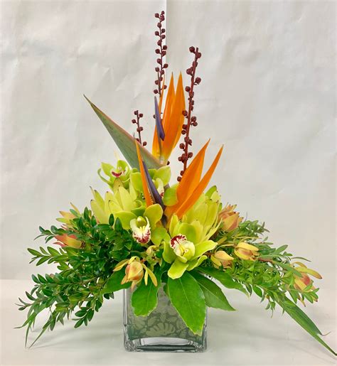 Modern Tropical Arrangement Gails Floral Studio