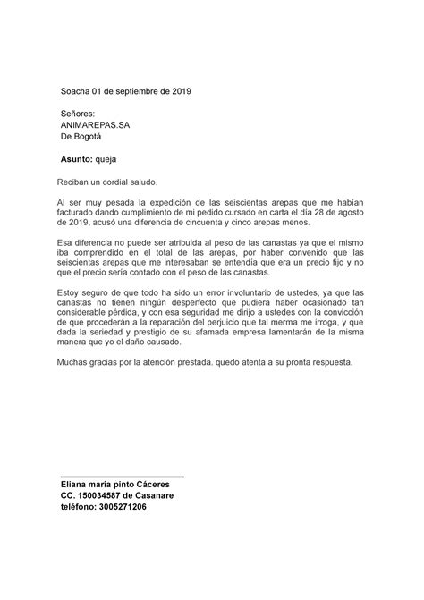 Introducir 107 Imagen Modelo Carta Respuesta A Quejas Y Reclamos