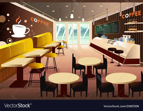 Interior A Modern Coffee Shop Royalty Free Vector Image