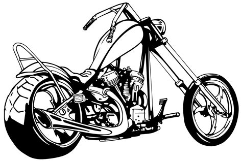 Harley Davidson Chopper Silhouette Clip Art Library