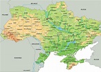 Mappa Fisica Dell'ucraina Ad Alta Precisione Con Etichettatura ...