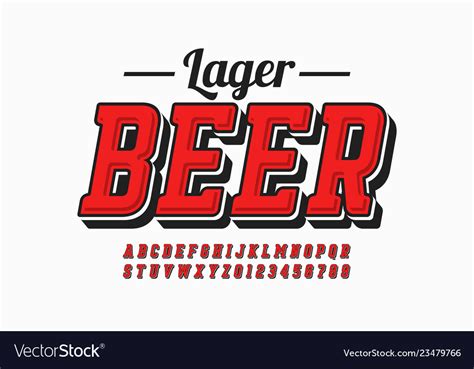Vintage Style Font With Simple Beer Label Design Vector Image