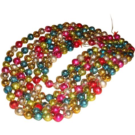 Multicolor Glass Beads Christmas Garland Decoration Nearly 12 1/2 Ft. SOLD on Ruby Lane