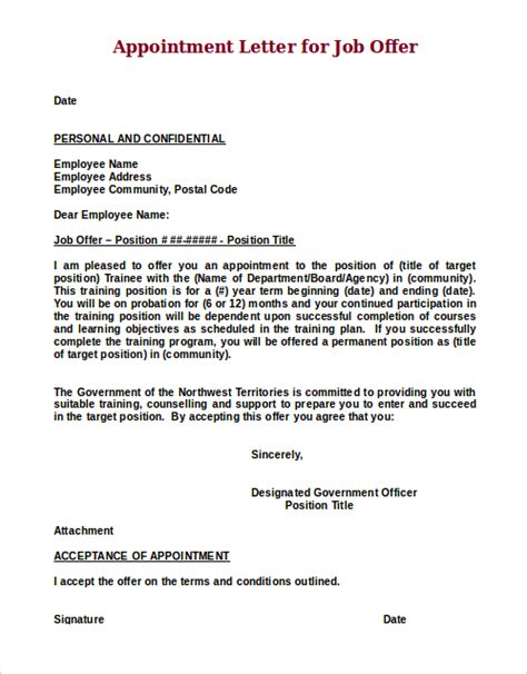Sample Employment Offer Letter Template Word Pdf Approveme Hot Sex