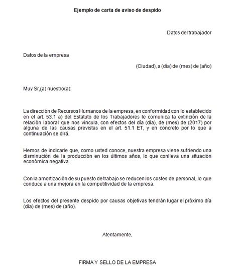 Carta De Despido Laboral Modelo Ejemplo De Carta De Despido My Xxx